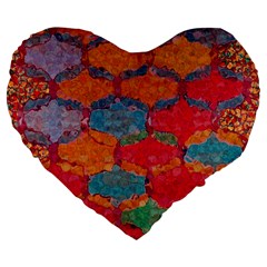 Abstract Art Pattern Large 19  Premium Flano Heart Shape Cushions