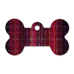 Colorful And Glowing Pixelated Pixel Pattern Dog Tag Bone (two Sides) by Simbadda