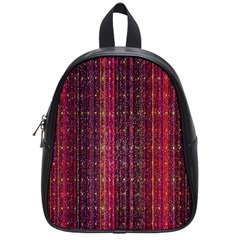 Colorful And Glowing Pixelated Pixel Pattern School Bags (small)  by Simbadda