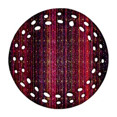 Colorful And Glowing Pixelated Pixel Pattern Ornament (round Filigree) by Simbadda