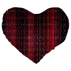 Colorful And Glowing Pixelated Pixel Pattern Large 19  Premium Flano Heart Shape Cushions