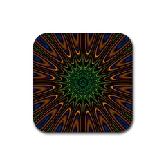 Vibrant Colorful Abstract Pattern Seamless Rubber Coaster (square) 