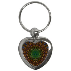 Vibrant Colorful Abstract Pattern Seamless Key Chains (heart)  by Simbadda