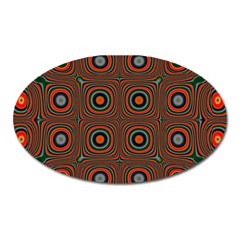 Vibrant Pattern Seamless Colorful Oval Magnet
