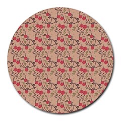 Vintage Flower Pattern  Round Mousepads by TastefulDesigns