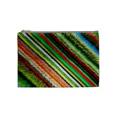 Colorful Stripe Extrude Background Cosmetic Bag (medium)  by Simbadda