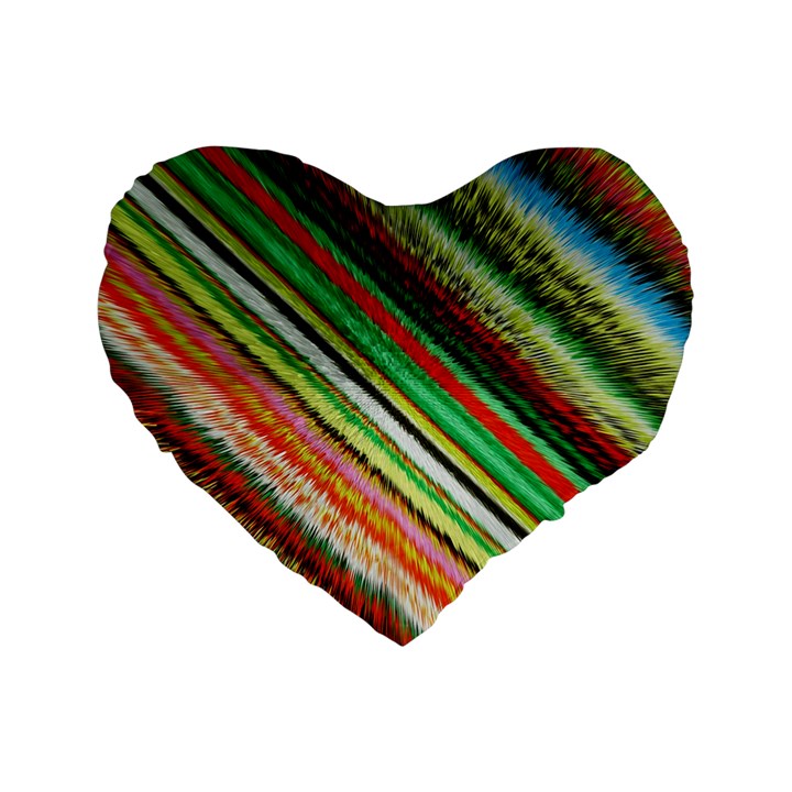 Colorful Stripe Extrude Background Standard 16  Premium Flano Heart Shape Cushions