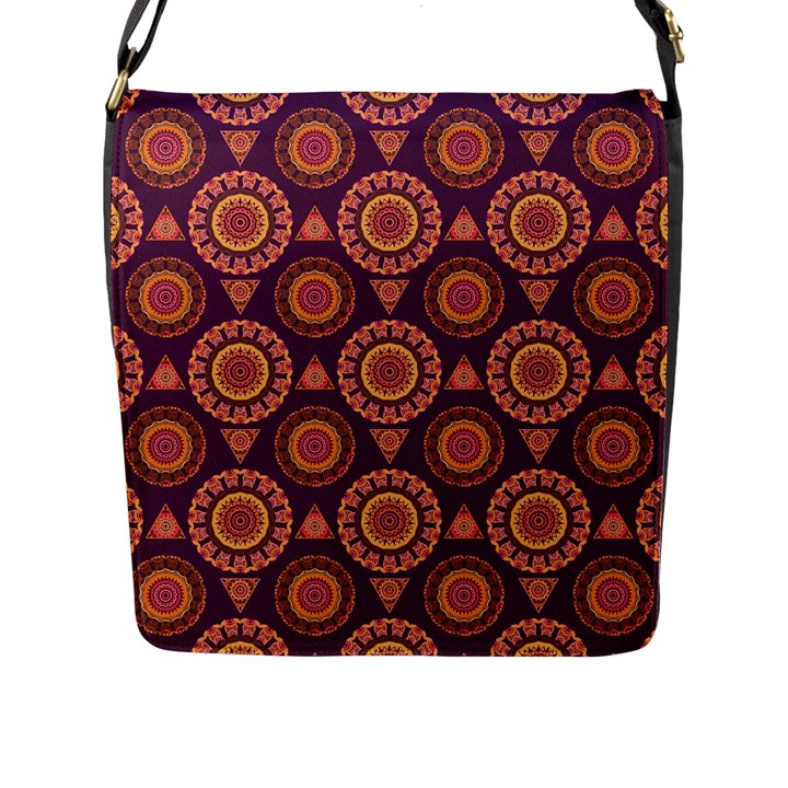 Abstract Seamless Mandala Background Pattern Flap Messenger Bag (L) 