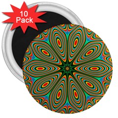 Vibrant Seamless Pattern  Colorful 3  Magnets (10 pack) 