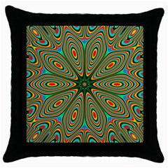 Vibrant Seamless Pattern  Colorful Throw Pillow Case (Black)