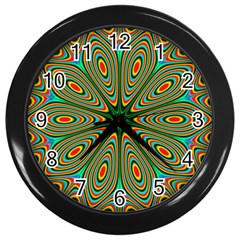 Vibrant Seamless Pattern  Colorful Wall Clocks (Black)