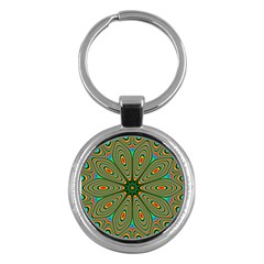 Vibrant Seamless Pattern  Colorful Key Chains (Round) 