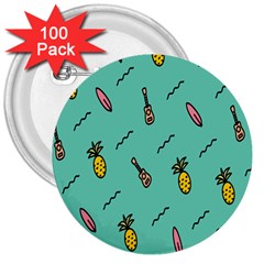 Guitar Pineapple 3  Buttons (100 Pack)  by Alisyart