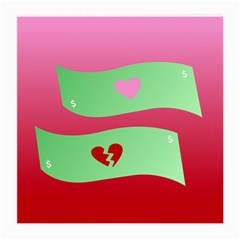 Money Green Pink Red Broken Heart Dollar Sign Medium Glasses Cloth (2-side)