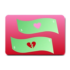 Money Green Pink Red Broken Heart Dollar Sign Small Doormat  by Alisyart