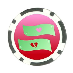 Money Green Pink Red Broken Heart Dollar Sign Poker Chip Card Guard (10 Pack)