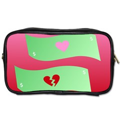 Money Green Pink Red Broken Heart Dollar Sign Toiletries Bags by Alisyart