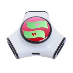 Money Green Pink Red Broken Heart Dollar Sign 3-port Usb Hub