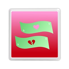 Money Green Pink Red Broken Heart Dollar Sign Memory Card Reader (square) 