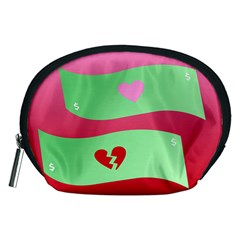 Money Green Pink Red Broken Heart Dollar Sign Accessory Pouches (medium)  by Alisyart