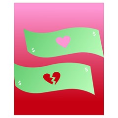 Money Green Pink Red Broken Heart Dollar Sign Drawstring Bag (small)