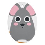 Mouse Grey Face Oval Ornament (Two Sides) Front