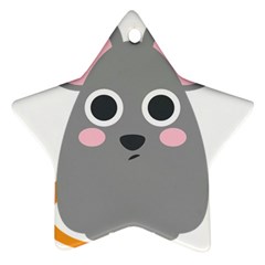 Mouse Grey Face Star Ornament (two Sides)