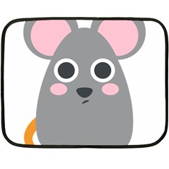 Mouse Grey Face Double Sided Fleece Blanket (mini) 