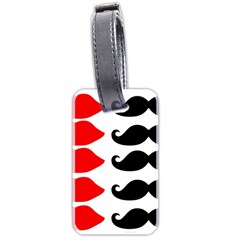 Mustache Black Red Lips Luggage Tags (two Sides)