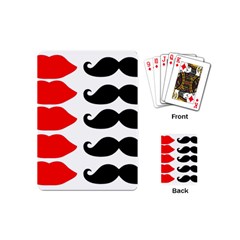 Mustache Black Red Lips Playing Cards (mini) 