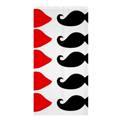 Mustache Black Red Lips Shower Curtain 36  X 72  (stall) 