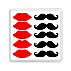 Mustache Black Red Lips Memory Card Reader (square) 