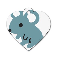 Mouse Dog Tag Heart (one Side)