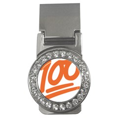 Number 100 Orange Money Clips (cz) 