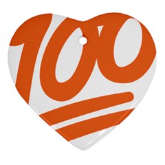 Number 100 Orange Heart Ornament (two Sides)