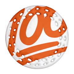 Number 100 Orange Round Filigree Ornament (two Sides) by Alisyart