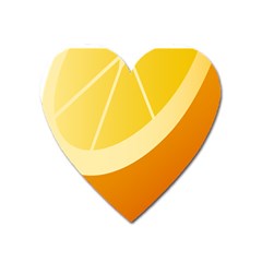 Orange Lime Yellow Fruit Fress Heart Magnet