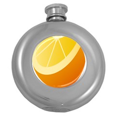 Orange Lime Yellow Fruit Fress Round Hip Flask (5 Oz)
