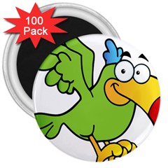 Parrot Cartoon Character Flying 3  Magnets (100 Pack)