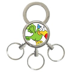 Parrot Cartoon Character Flying 3-ring Key Chains