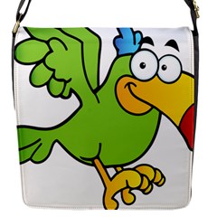 Parrot Cartoon Character Flying Flap Messenger Bag (s) by Alisyart