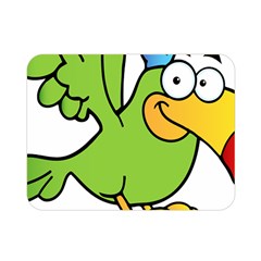 Parrot Cartoon Character Flying Double Sided Flano Blanket (mini) 