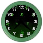 Nautical Star Green Space Light Color Wall Clocks Front