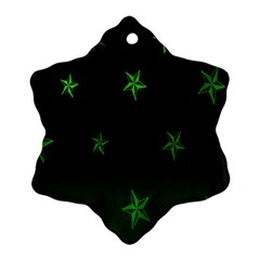 Nautical Star Green Space Light Snowflake Ornament (two Sides)