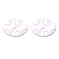 Pipe Template Cigarette Holder Pink Cufflinks (oval)