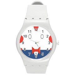 Peppermint Butler Wallpaper Face Round Plastic Sport Watch (m) by Alisyart