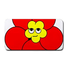 Poppy Smirk Face Flower Red Yellow Medium Bar Mats by Alisyart