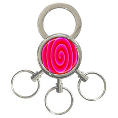 Pink Hypnotic Background 3-ring Key Chains by Simbadda