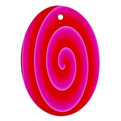 Pink Hypnotic Background Oval Ornament (two Sides) by Simbadda