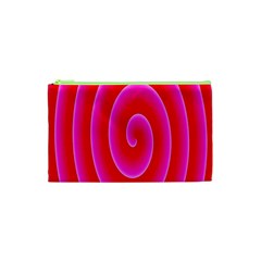 Pink Hypnotic Background Cosmetic Bag (xs) by Simbadda